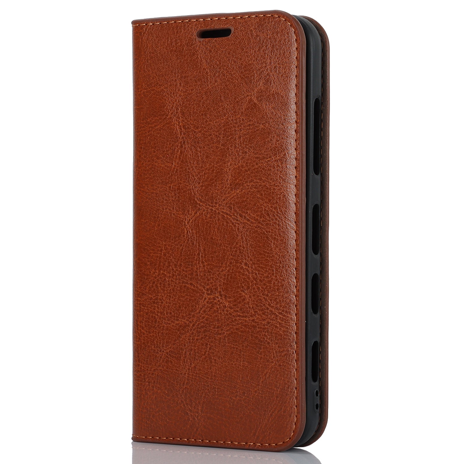 Uniqkart for Kyocera Android One S10 / One S9 Fall Proof Phone Case Crazy Horse Texture Genuine Cow Leather Stand Wallet Cover - Light Brown Uniqkart for Kyocera Android One S10 / One S9 Fall Proof Phone Case Crazy Horse Texture Genuine Cow Leather Stand Wallet Cover - Light Brown